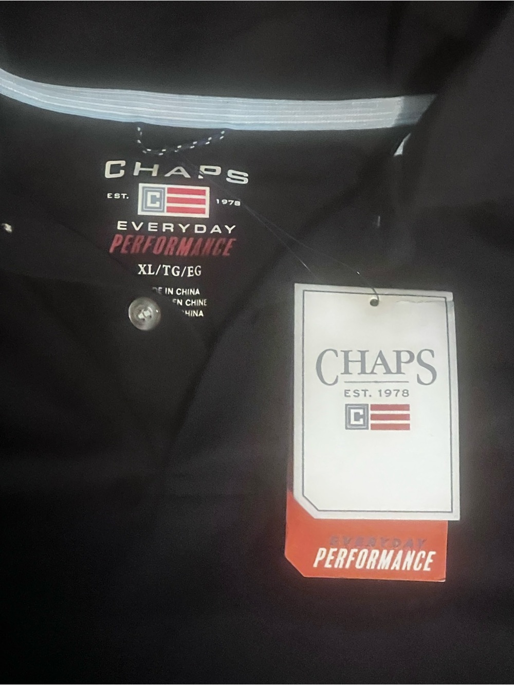 Chaps Black Men’s Performance Polo - Picture 2 of 3